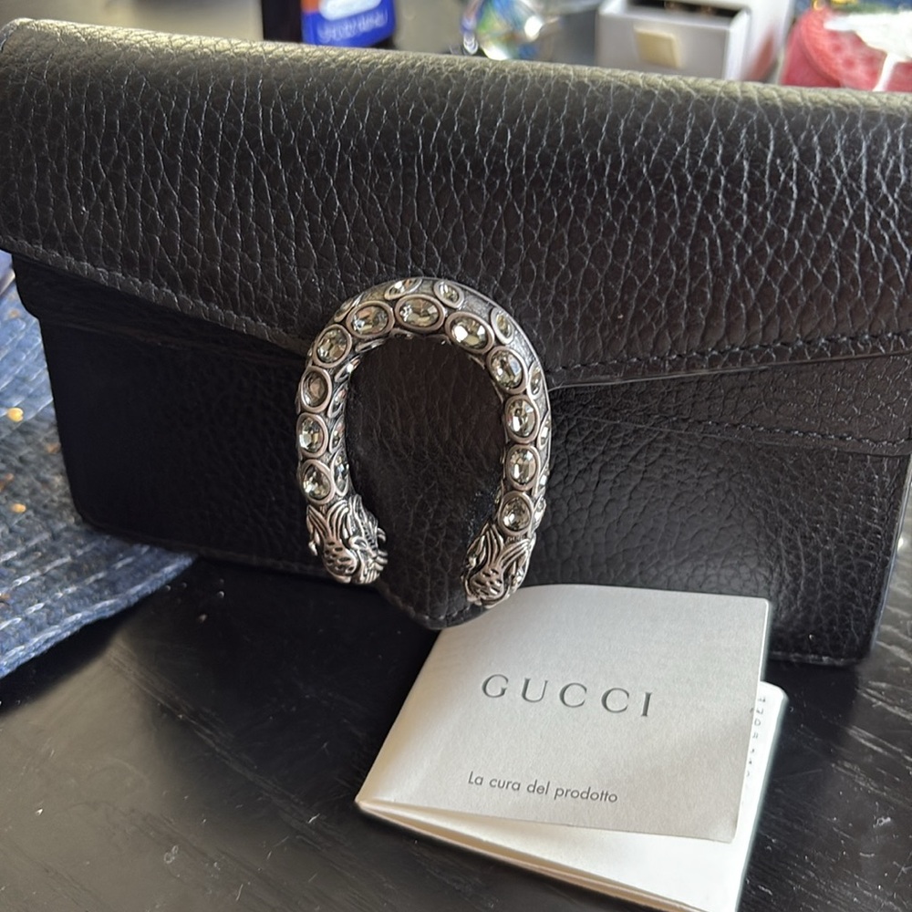 Gucci Black leather mini crossbody in original box w serial number. - Picture 5 of 14